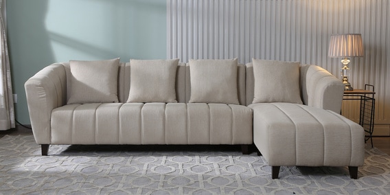 Mia 3 Seater LHS Sectional Sofa in Beige Colour image